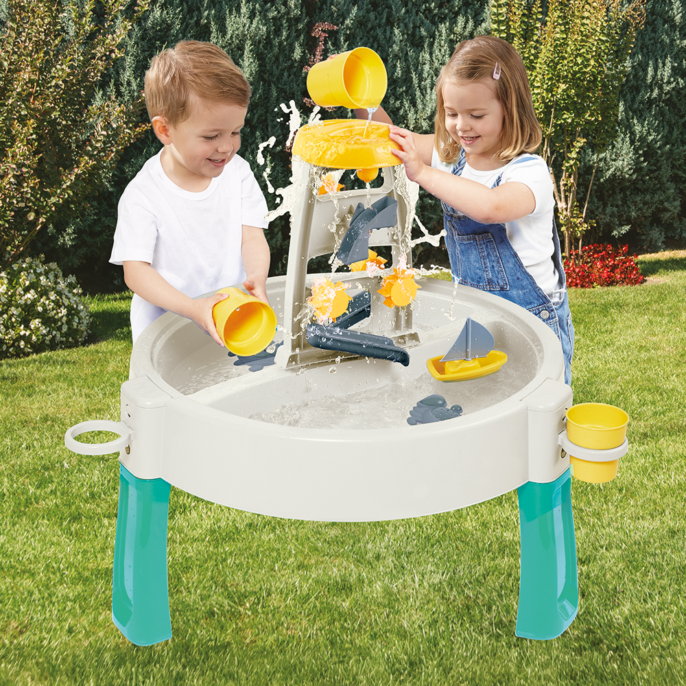 Dolu 2-in-1 Water Table & Sand Table White/Blue/Yellow - Suitable from 2 Years