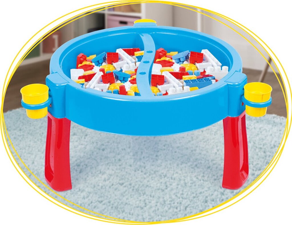 Dolu Activity Table with 100 Blocks for Children 42.5 cm High, 98 cm Diameter