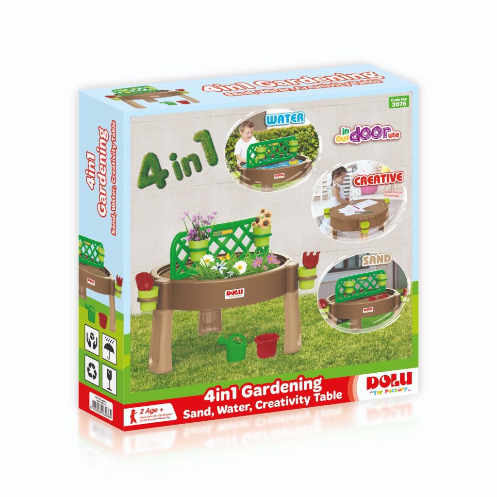 Dolu 4-in-1 Garden, Water and Play Table 98x98x65cm for Children