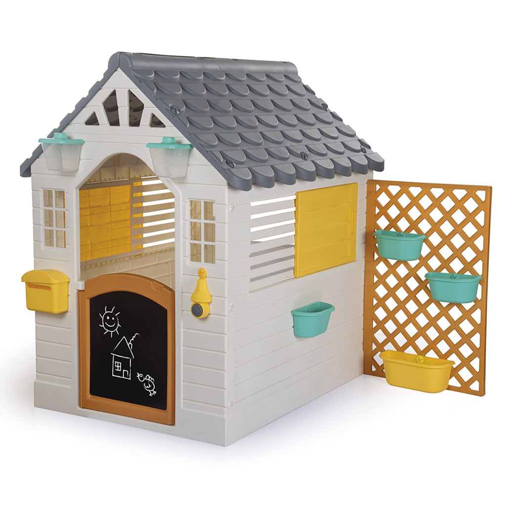 Dolu Garden Playhouse with Accessories White/Grey 140x127x107.5 cm