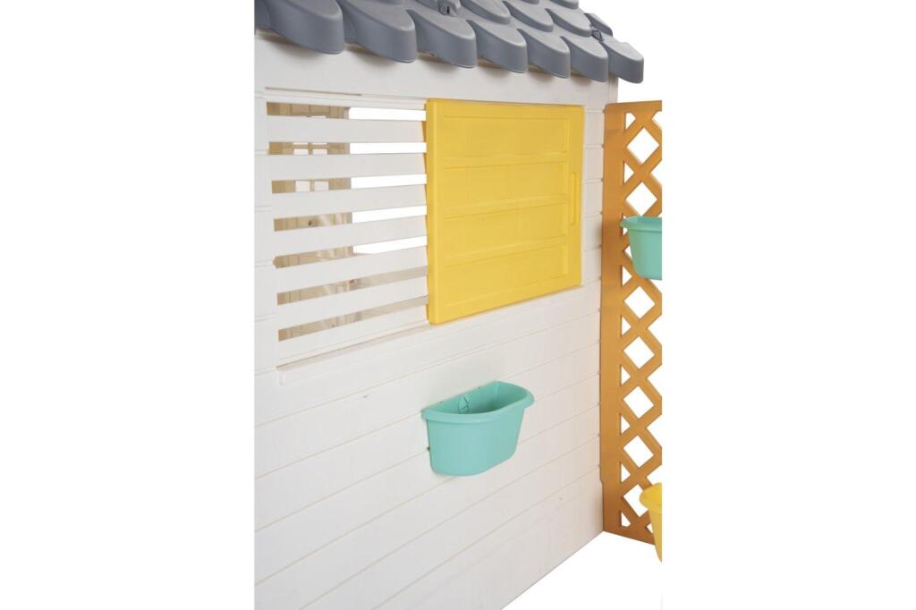Dolu Garden Playhouse with Accessories White/Grey 140x127x107.5 cm