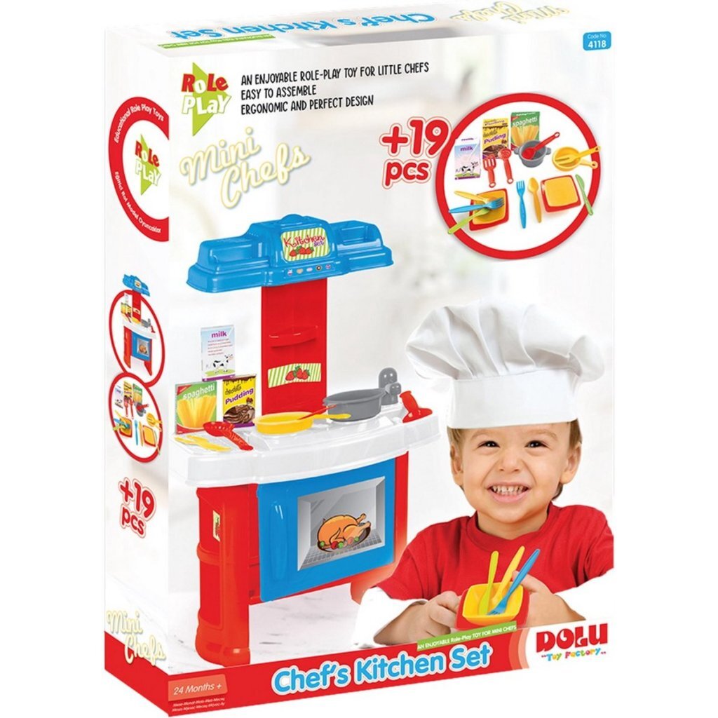 Dolu Chef's Kitchen Toy Kitchen 19-Piece Set for Children