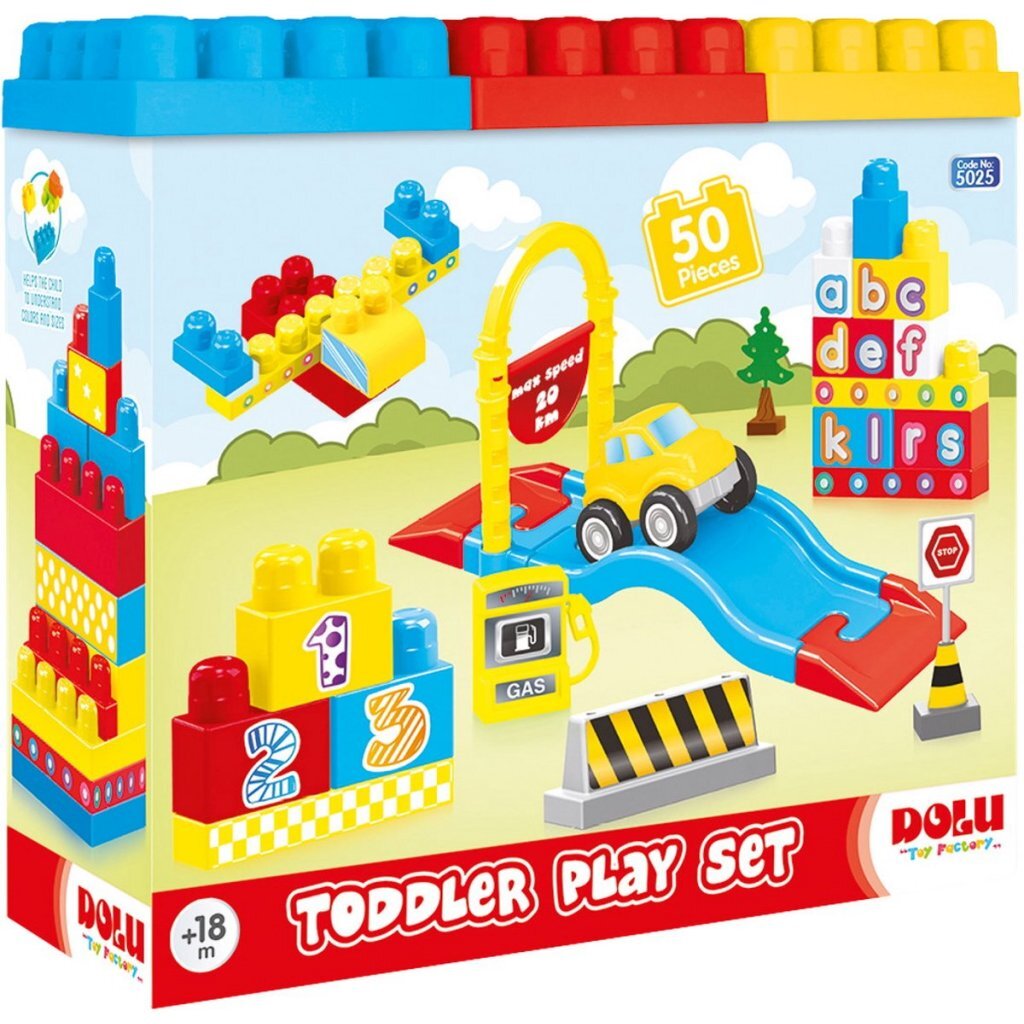 Dolu Blocks Road Track Playset 50-Piece Set for Children