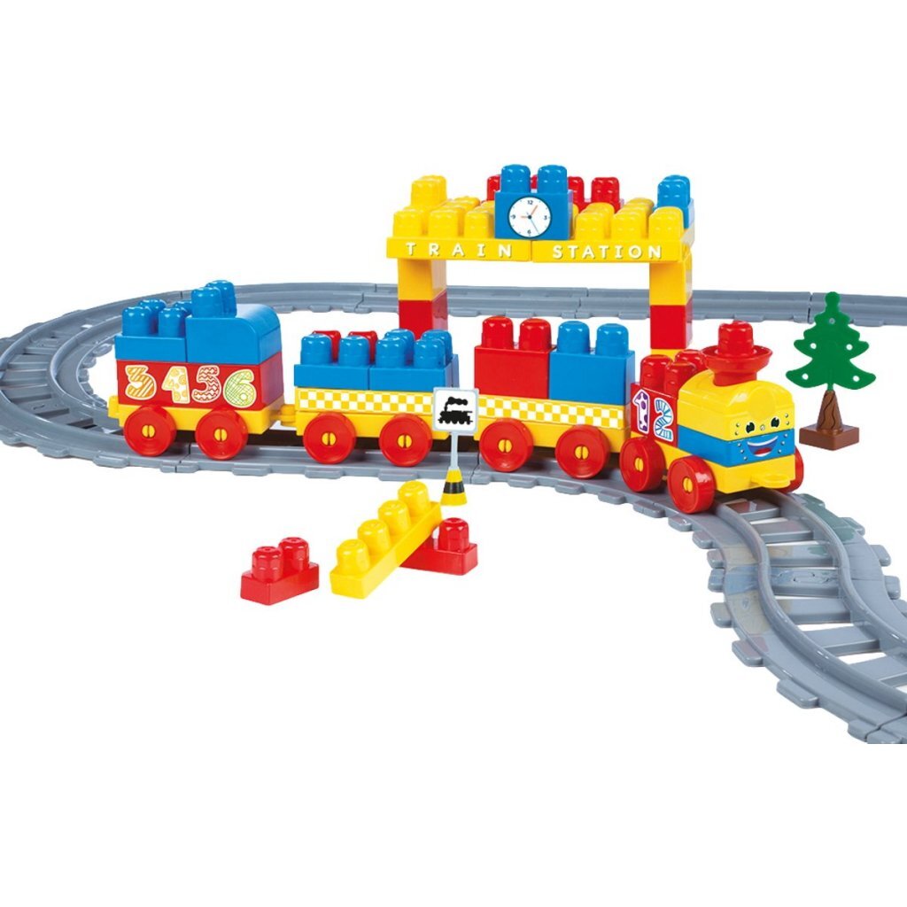 Dolu Block Train 89-Piece Set with Stickers for Kids 18 Months+