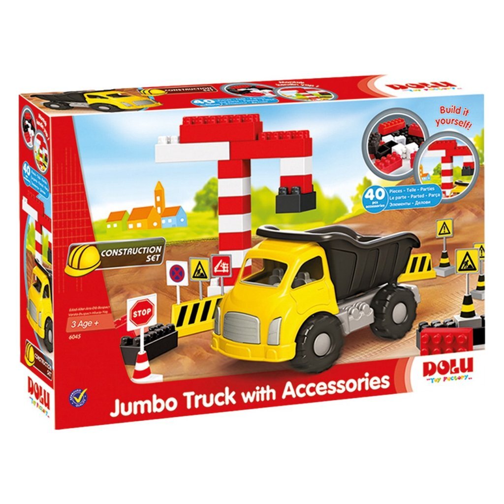 Dolu Jumbo Construction Truck with 40 Accessories 3 Years+ 40-piece