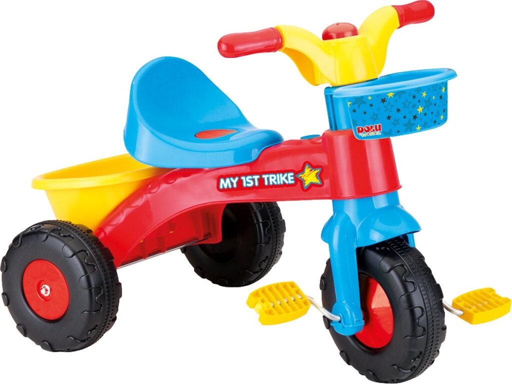 Dolu My First Tricycle - Suitable for Children from 2 Years - Red/Blue/Yellow