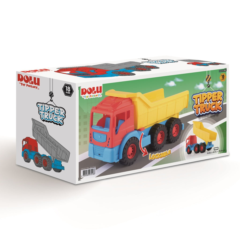 Dolu Large Truck Red/Yellow 33.8x68.5x25.2 cm - Creative Toy Truck for Ages 3+