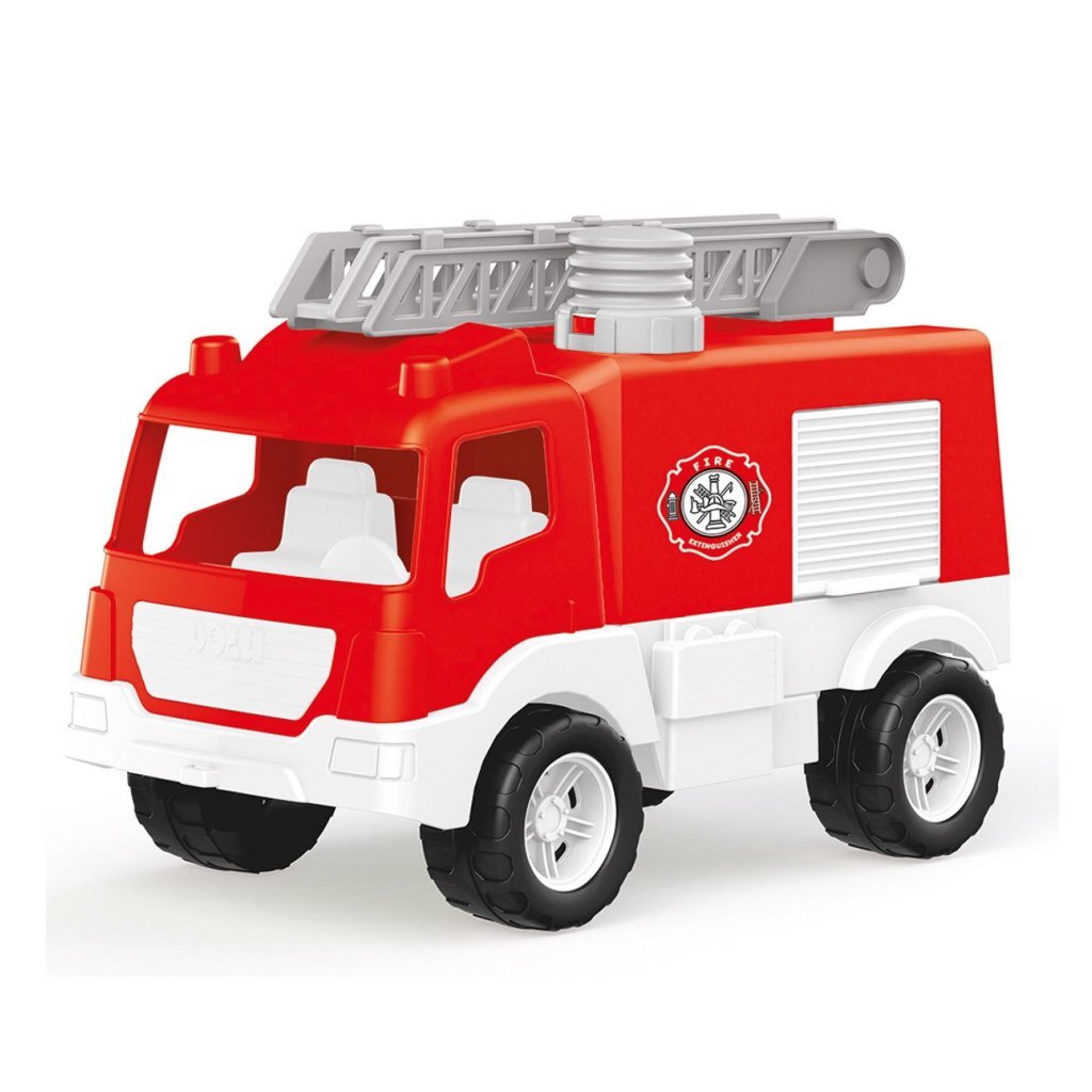 Dolu Fire Truck with Extendable Ladder - Suitable for Children from 2 Years - Red/White