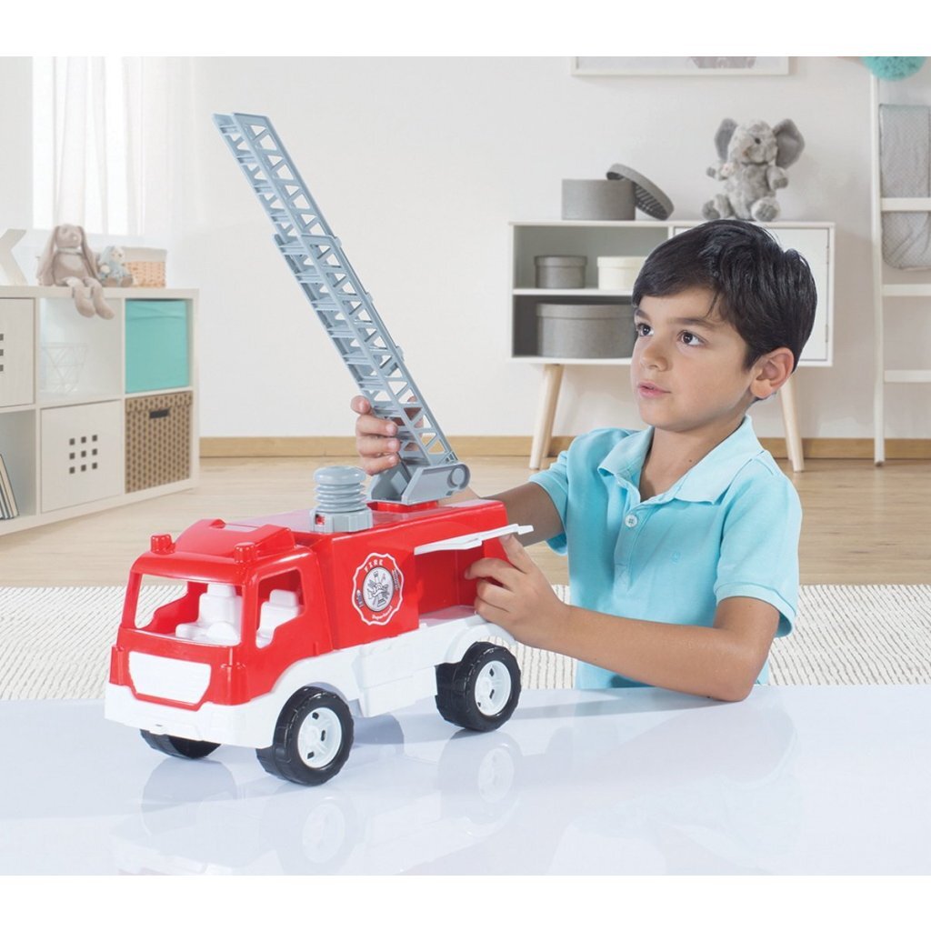 Dolu Fire Truck with Extendable Ladder - Suitable for Children from 2 Years - Red/White