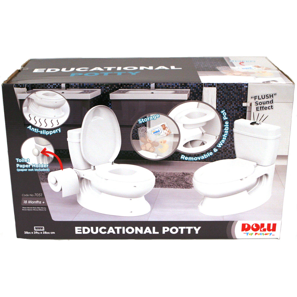 Dolu Educational Children's Toilet with Sound - Suitable for Children from 18 Months - White