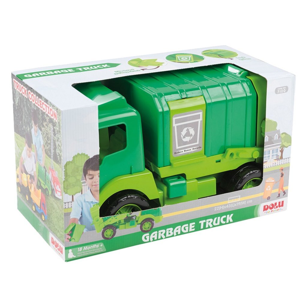 Dolu Garbage Truck 43 cm - Suitable for Children from 18 Months - Green