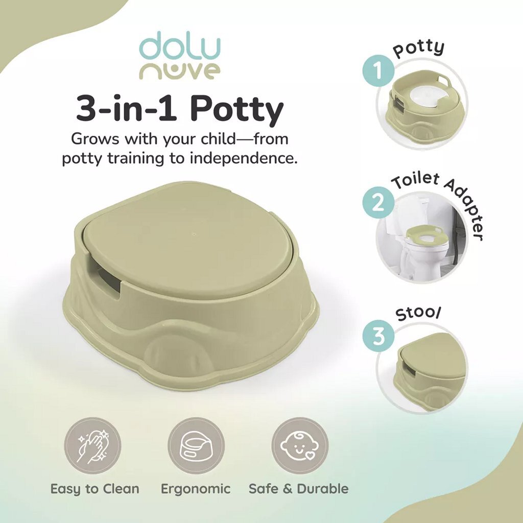 Dolu 3-in-1 Potty Pastel Green - Potty Training for Toddlers 18 Months+