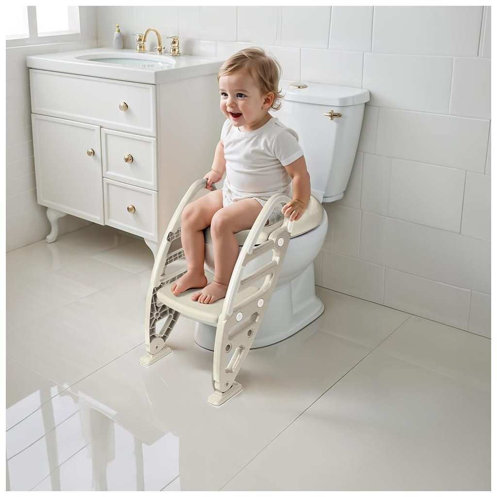 Dolu Nuve Non-Slip Toilet Ladder Adapter Beige 61x39x58 cm