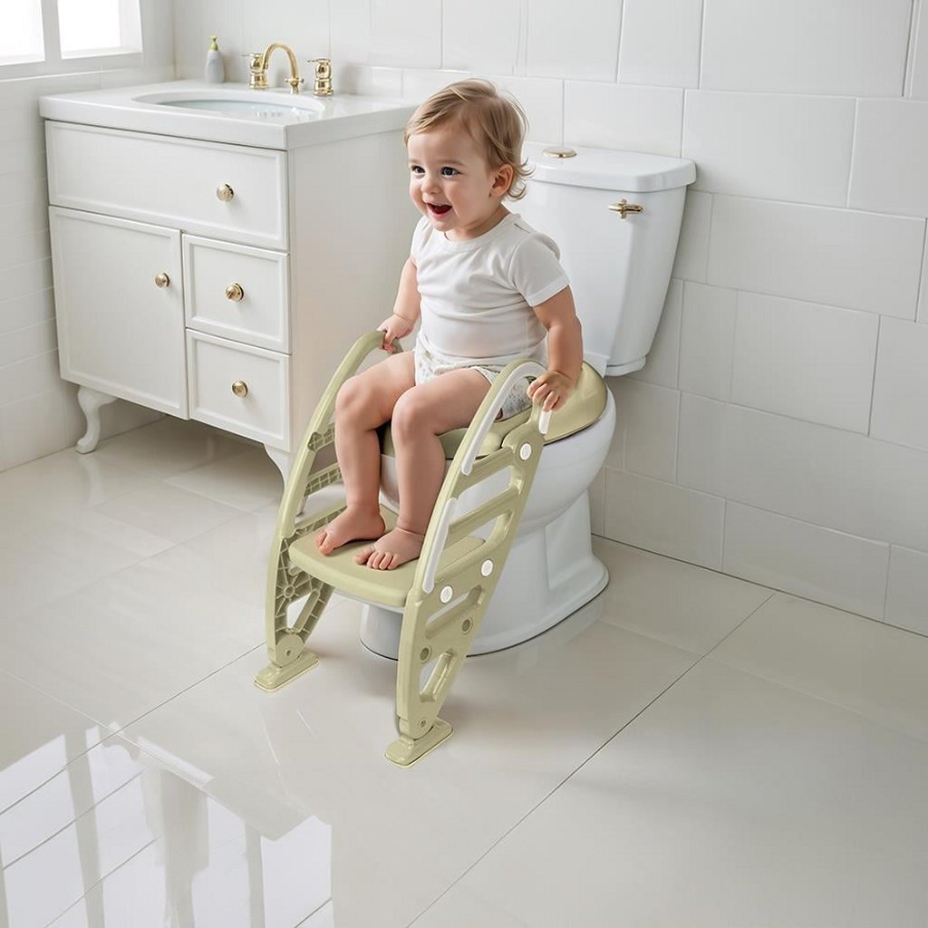 Dolu Nuve Non-Slip Toilet Ladder Adapter Pastel Green 61x39x58 cm