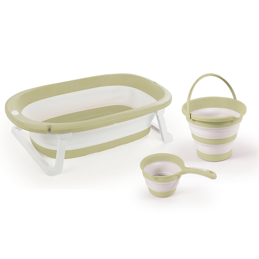 Dolu Baby Bath Set 3-piece Pastel Green/White