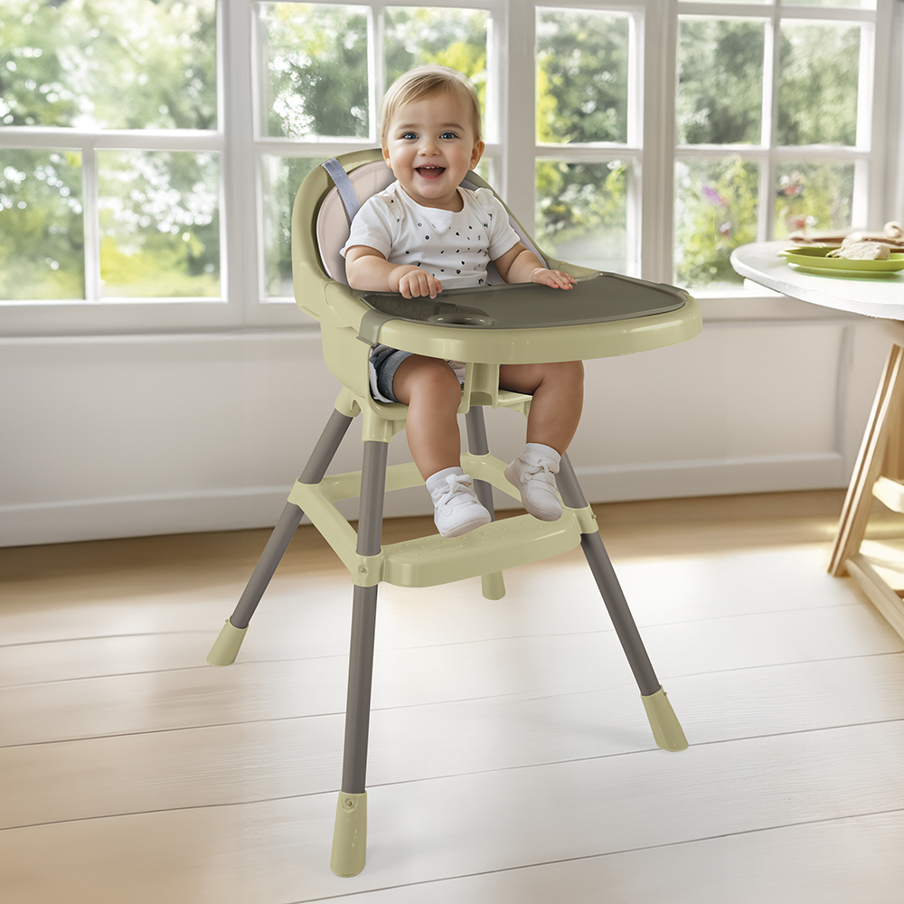 Dolu Premium Adjustable High Chair Eco Green - Suitable for Children 6 Months to 3 Years
