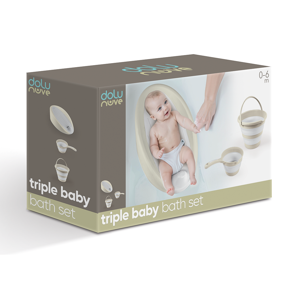 Dolu Baby Bath Set Beige - Safe and Practical Bath Solution for Babies