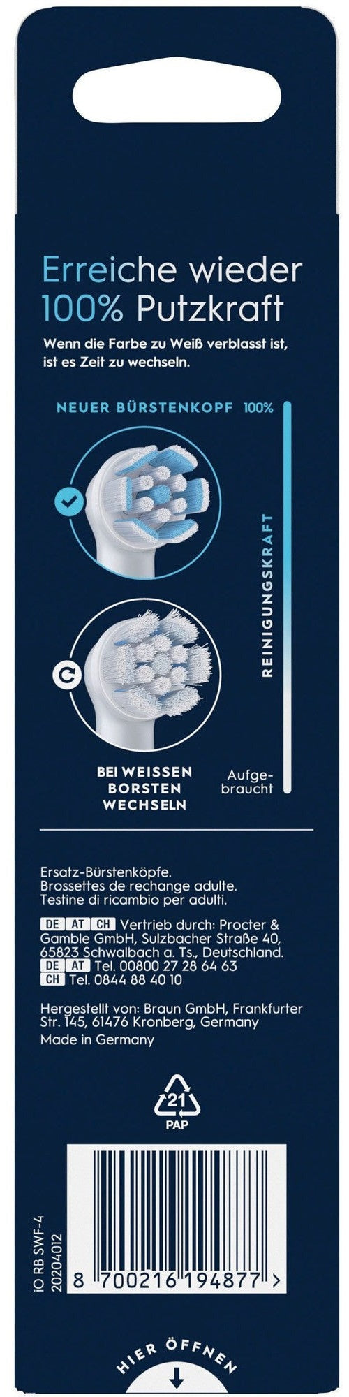 Braun Aufsteckbürste Mundpflege-Zubehör EB iO SanfteReiws4er (194877) - 8700216194877 - image 4