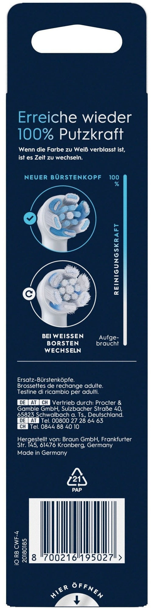 Braun Aufsteckbürste Mundpflege-Zubehör EB iO UltimRei ws4er (195027) afbeelding 4