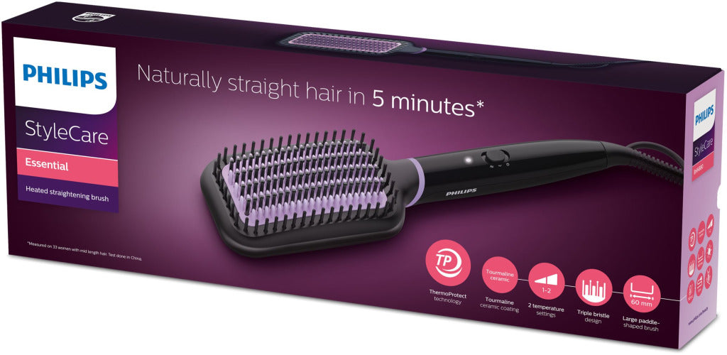 Philips BHH880/00 Heated Straightening Brush Black/Purple