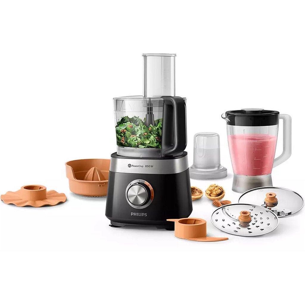 Philips HR7530/10 Viva Collection Compact Food Processor Black/Stainless Steel