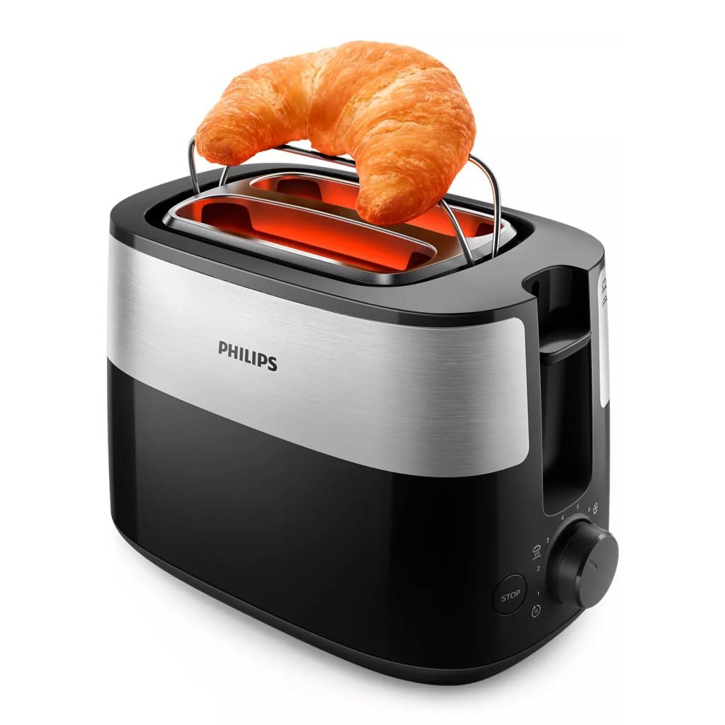 Philips HD2516/90 Daily Collection Toaster Black/Stainless Steel - 8 Settings