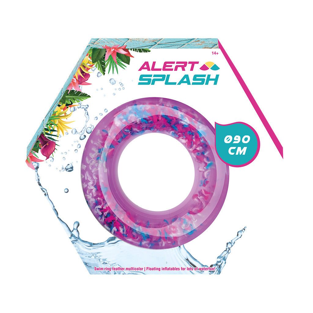 Alert Splash Swimming Ring with Multicolor Feathers 90 cm