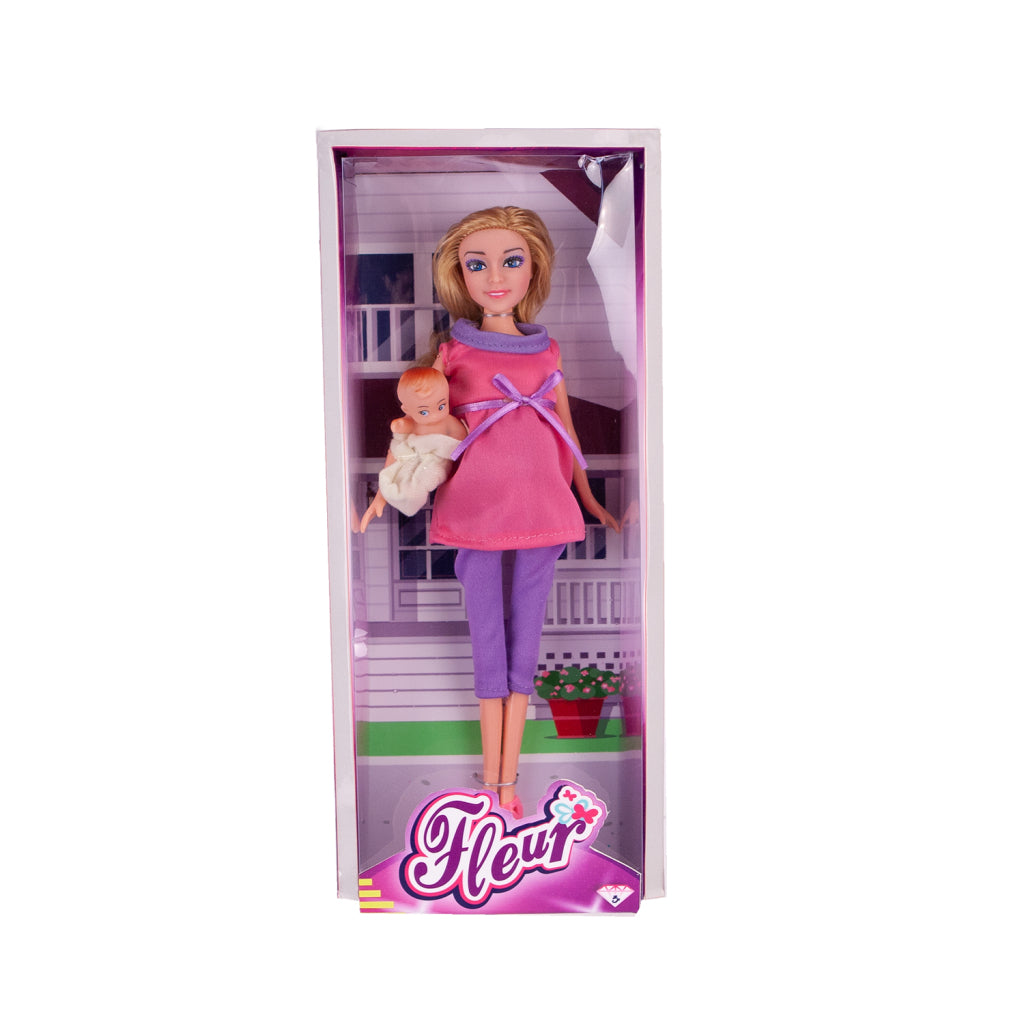 Fleur Pop Pregnant Doll with Baby for Ages 3 and Up