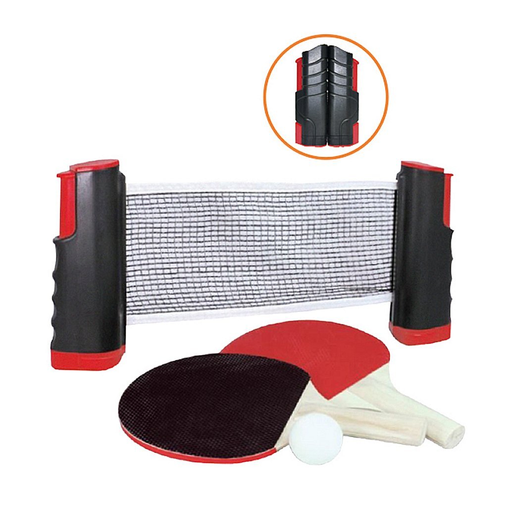 Alert Table Tennis Set with Extendable Net - Includes 2 Rackets and Ball