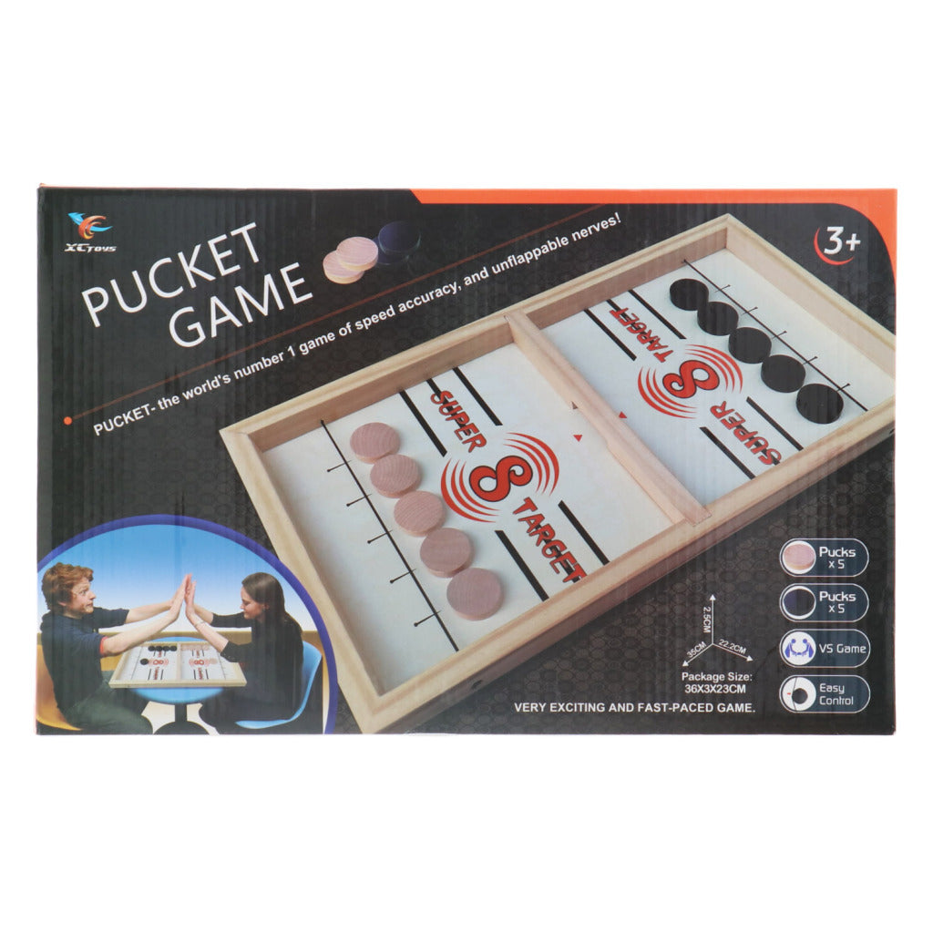 Wooden Puck Game for 2 Players Aged 3 and Up