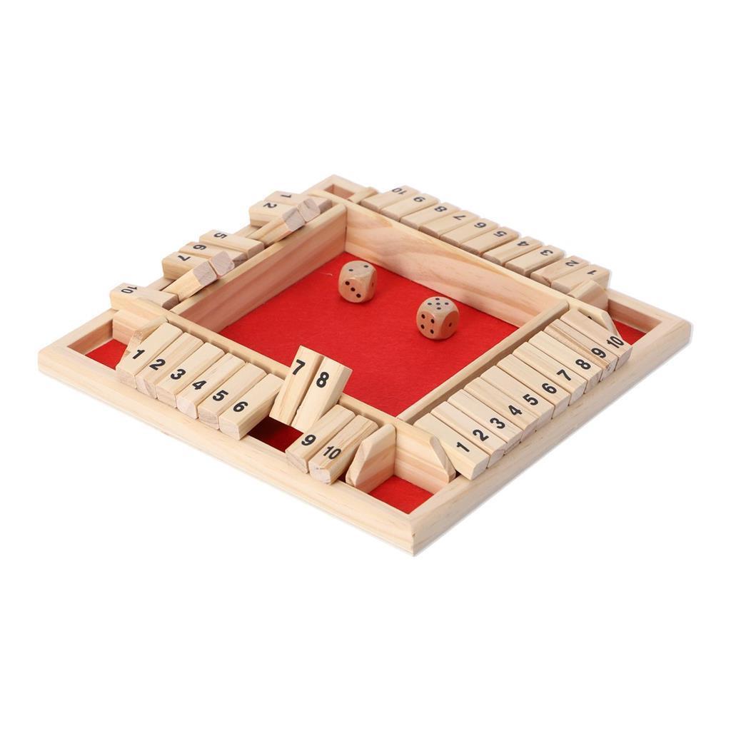 Wooden Shut The Box Game - For 4 Players