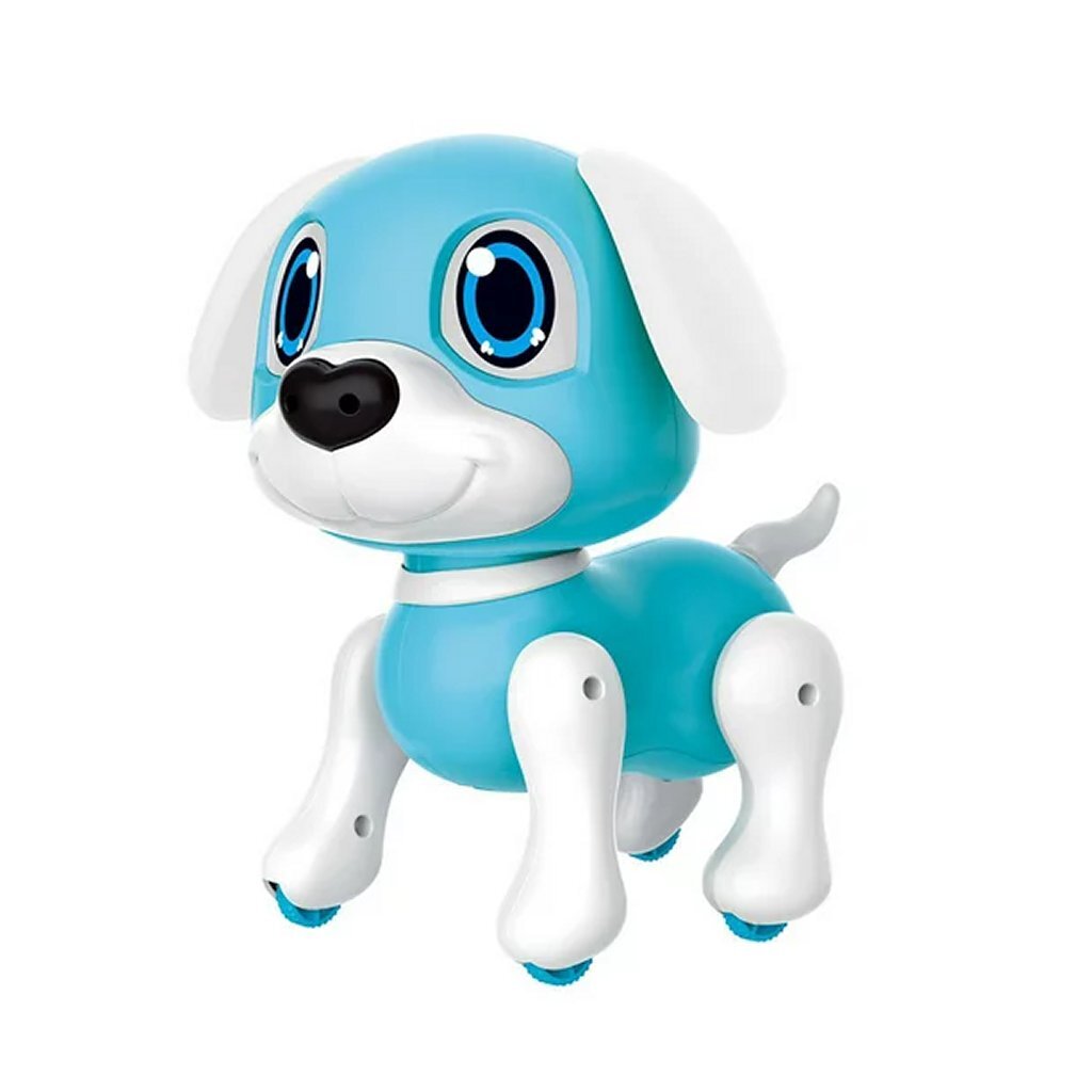 Robot Puppy Rick 20 cm with Light and Sound Blue/White