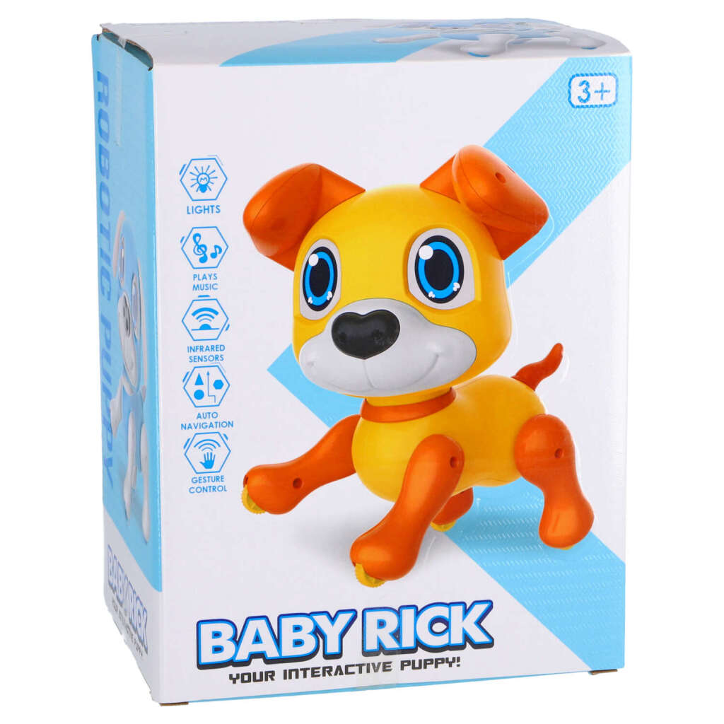 Baby Rick Interactive Robot Dog with Light and Sound Orange/Yellow