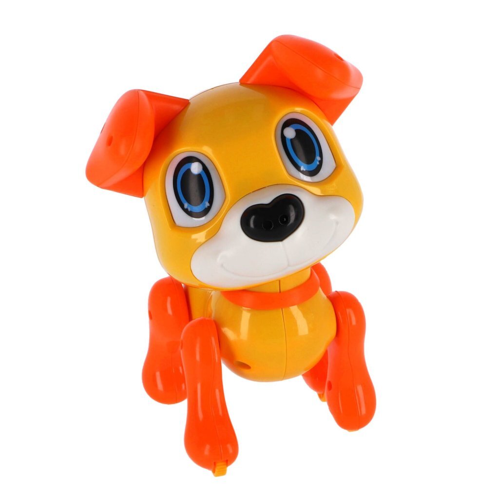 Robot Puppy Rick 20 cm with Light and Sound Yellow/Orange