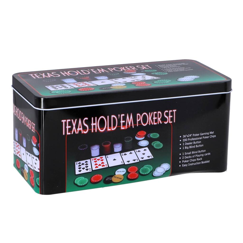 200-piece Tin Poker Set - Complete Poker Game Set for Ages 8+