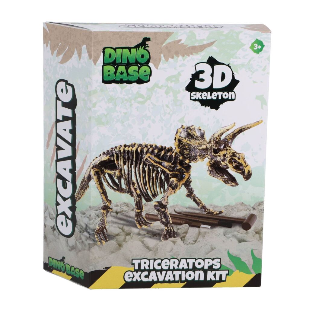 Dinobase Dino 3D Triceratops Skeleton Toy Figure