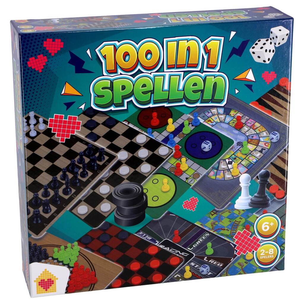 Game Box 100-in-1 Games for 2-8 Players Aged 6+