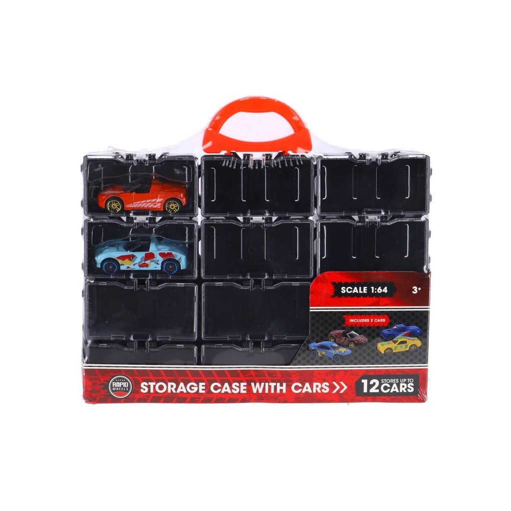 Rapid Wheels Storage Box with 2 Die-Cast Vehicles - Not Suitable for Children Under 3