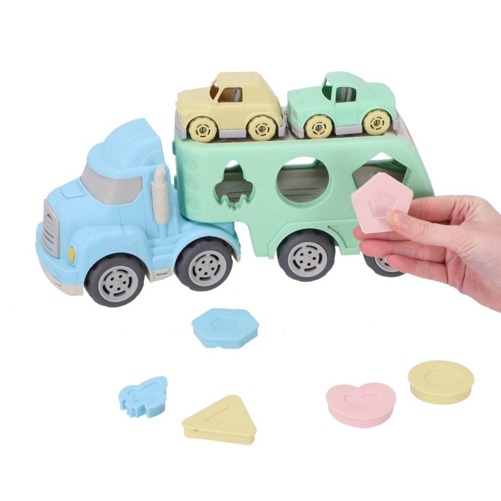 Jipy Car Transporter and Bioplastic Shape Sorter - Versatile Toy for Children 3 Years and Up