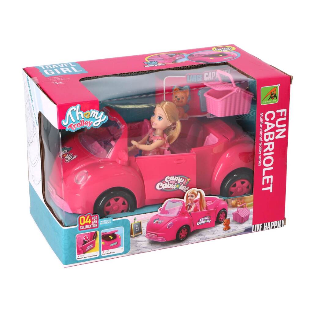 Fun Convertible Car with Doll and Picnic Basket