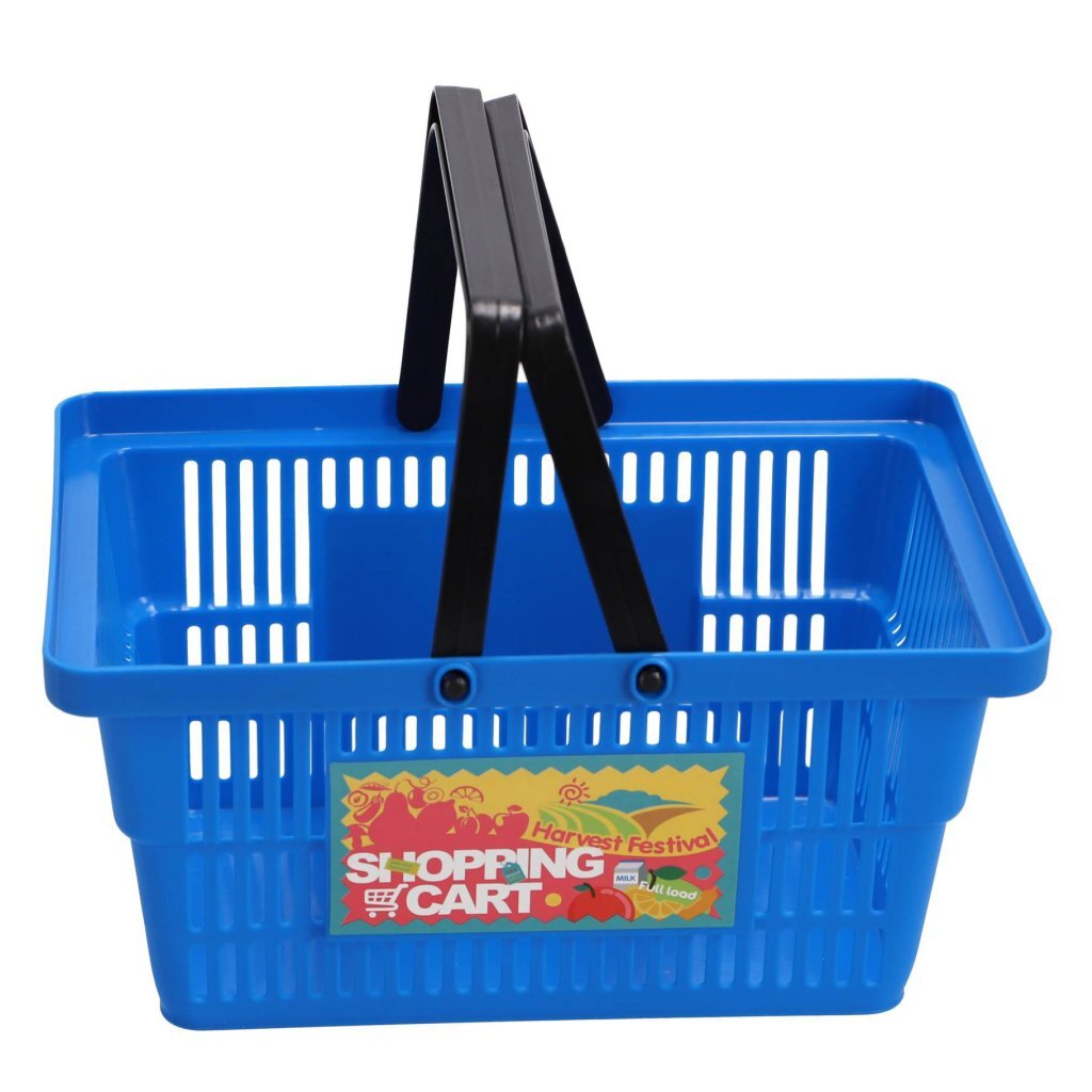 Shopping Basket Toy Set with 7 Fruits and 2 Food Packs 13-piece