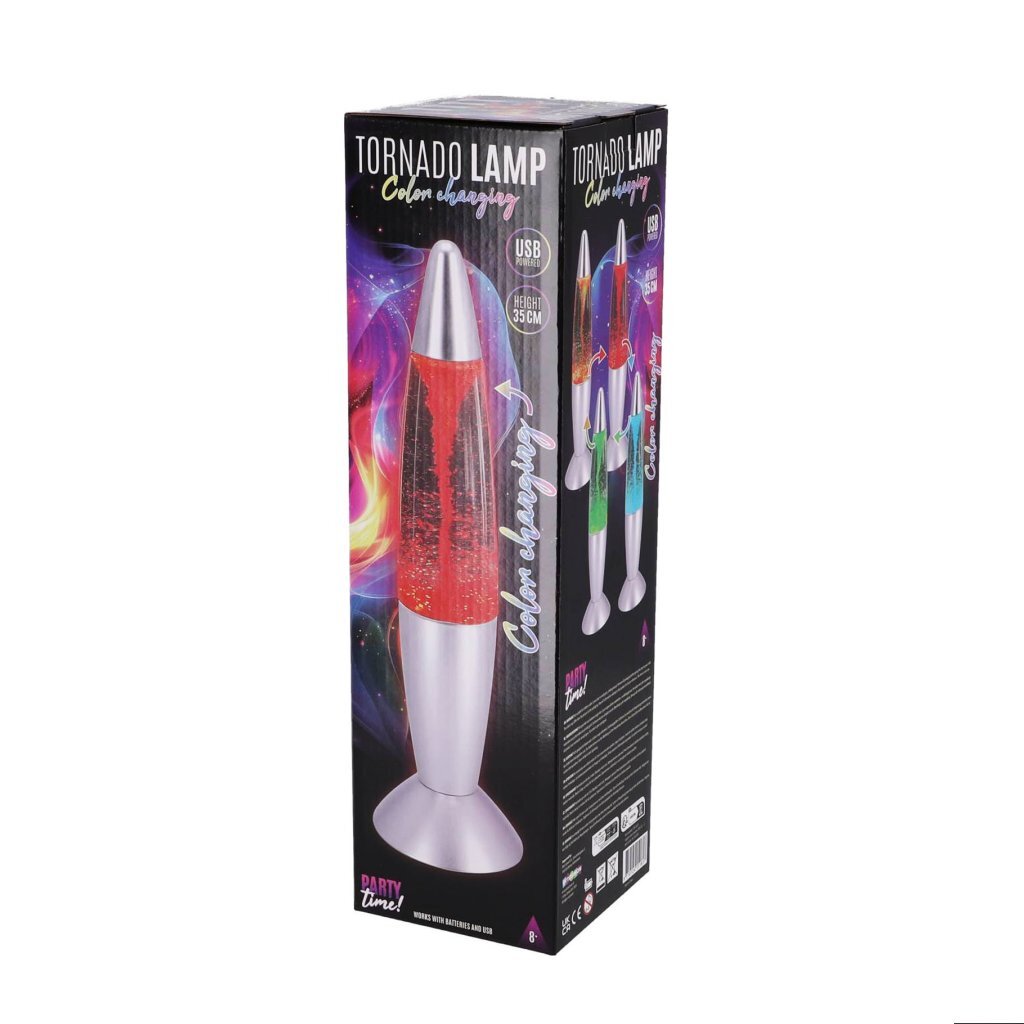 Party Time Tornado LED Lamp 35 cm Transparent/Silver