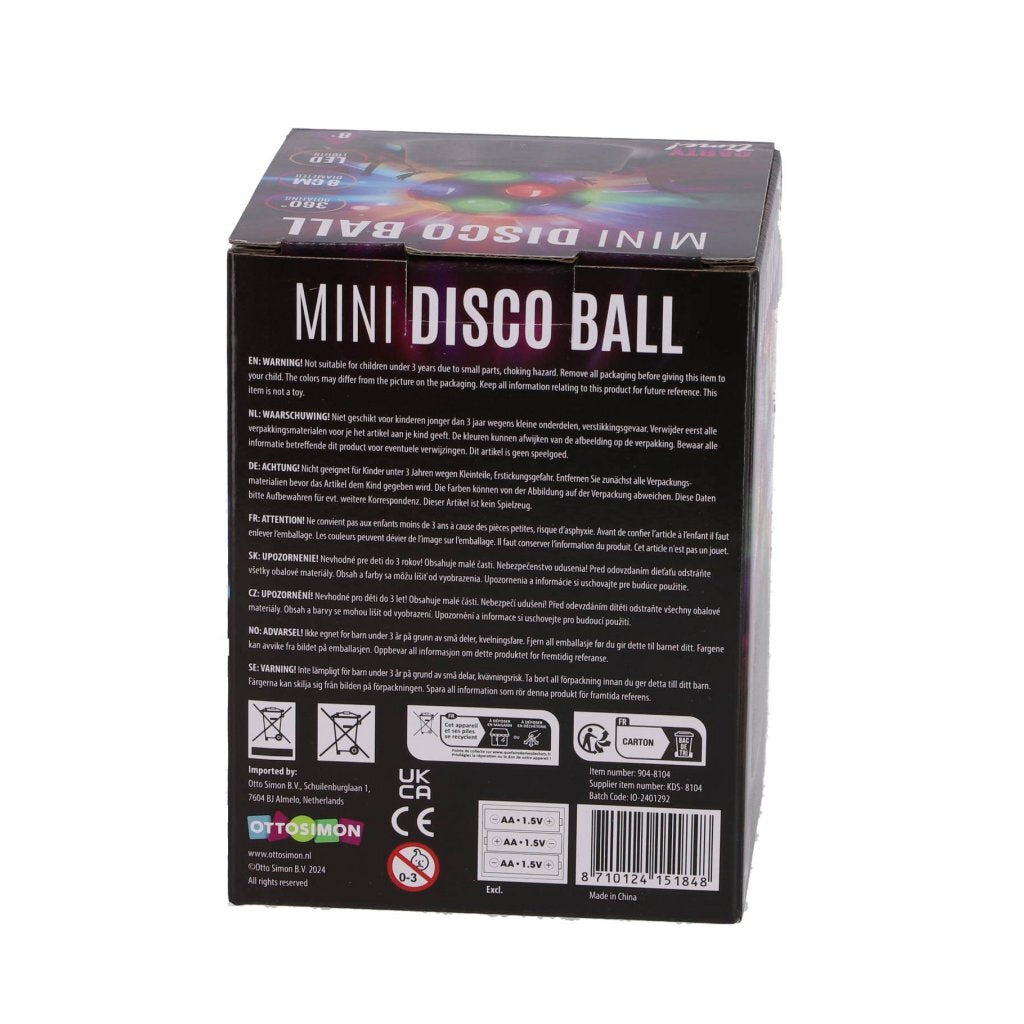 LED Mini Disco Ball Black for Parties