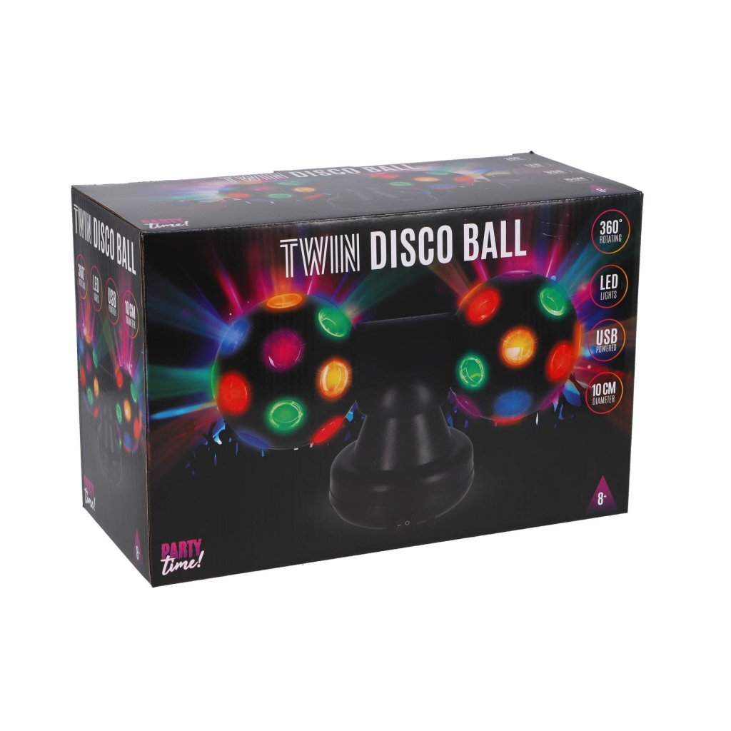 Party Time Twin Disco Ball Black