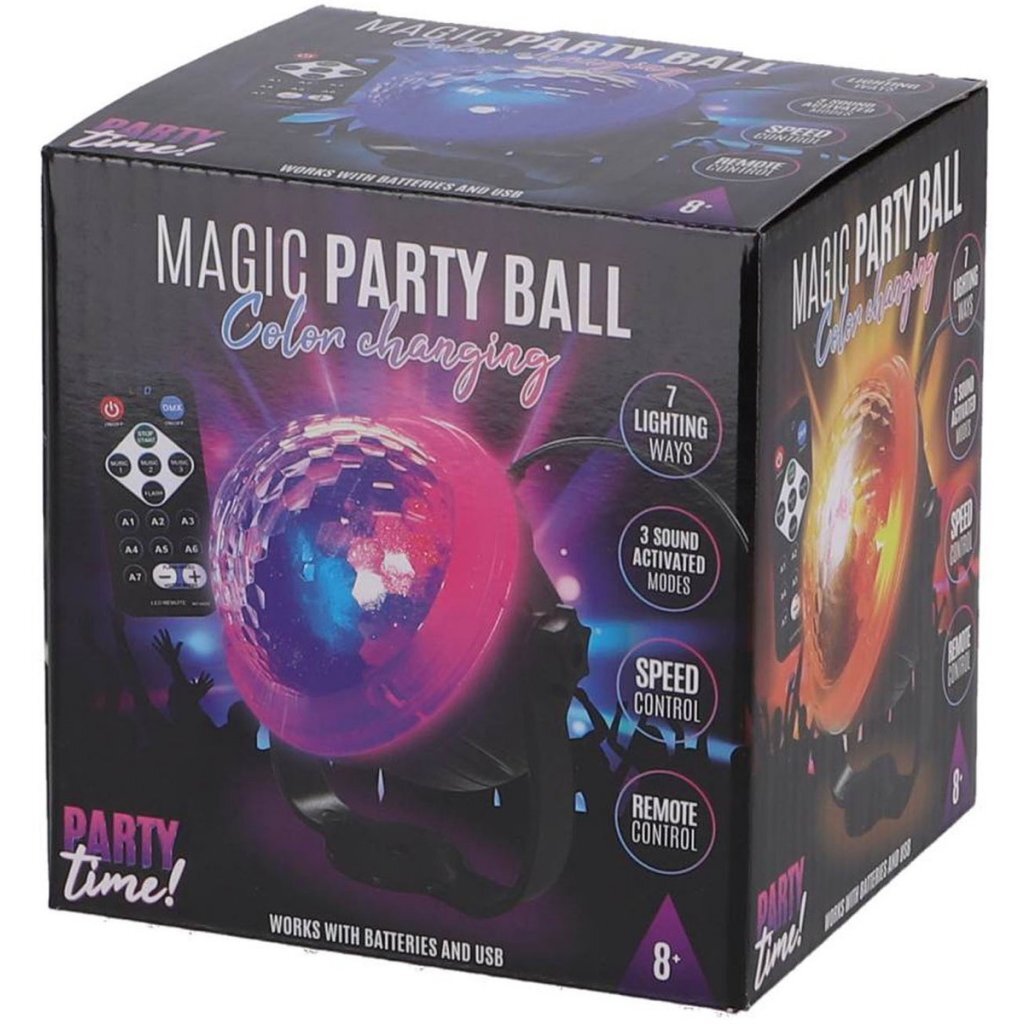 Party Time Magical Party Ball with Disco Effect + Remote Control Black