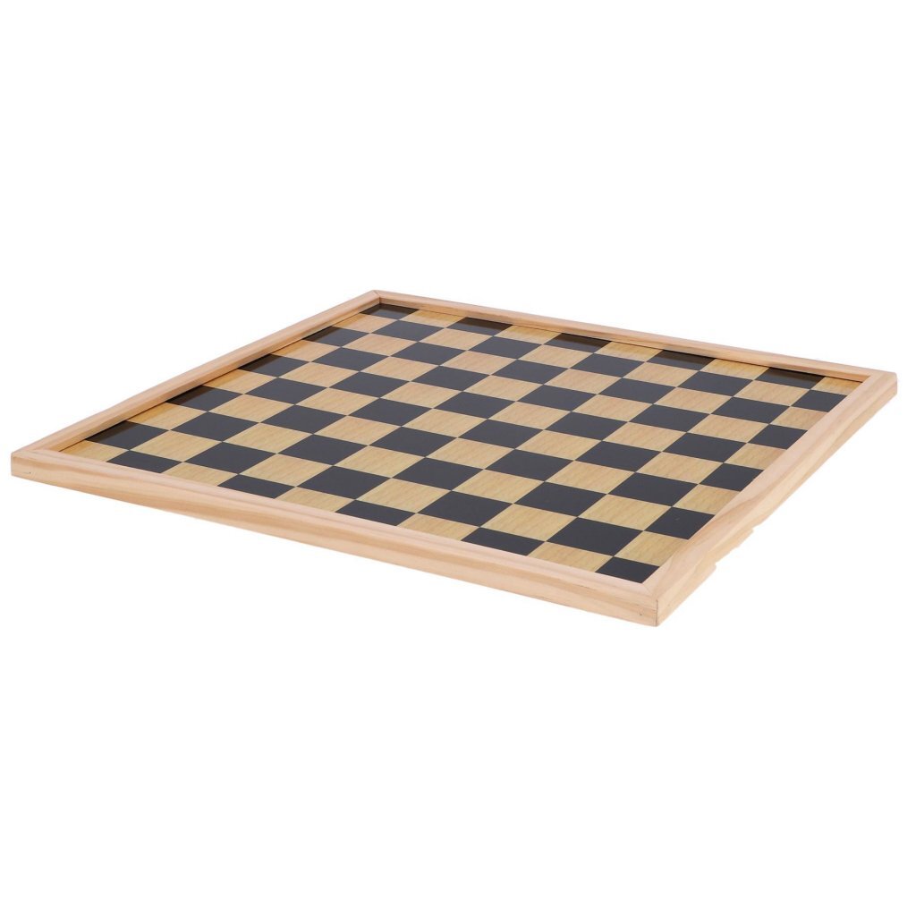 Wooden Checkers and Chessboard 40x40 cm - Game Set for All Levels