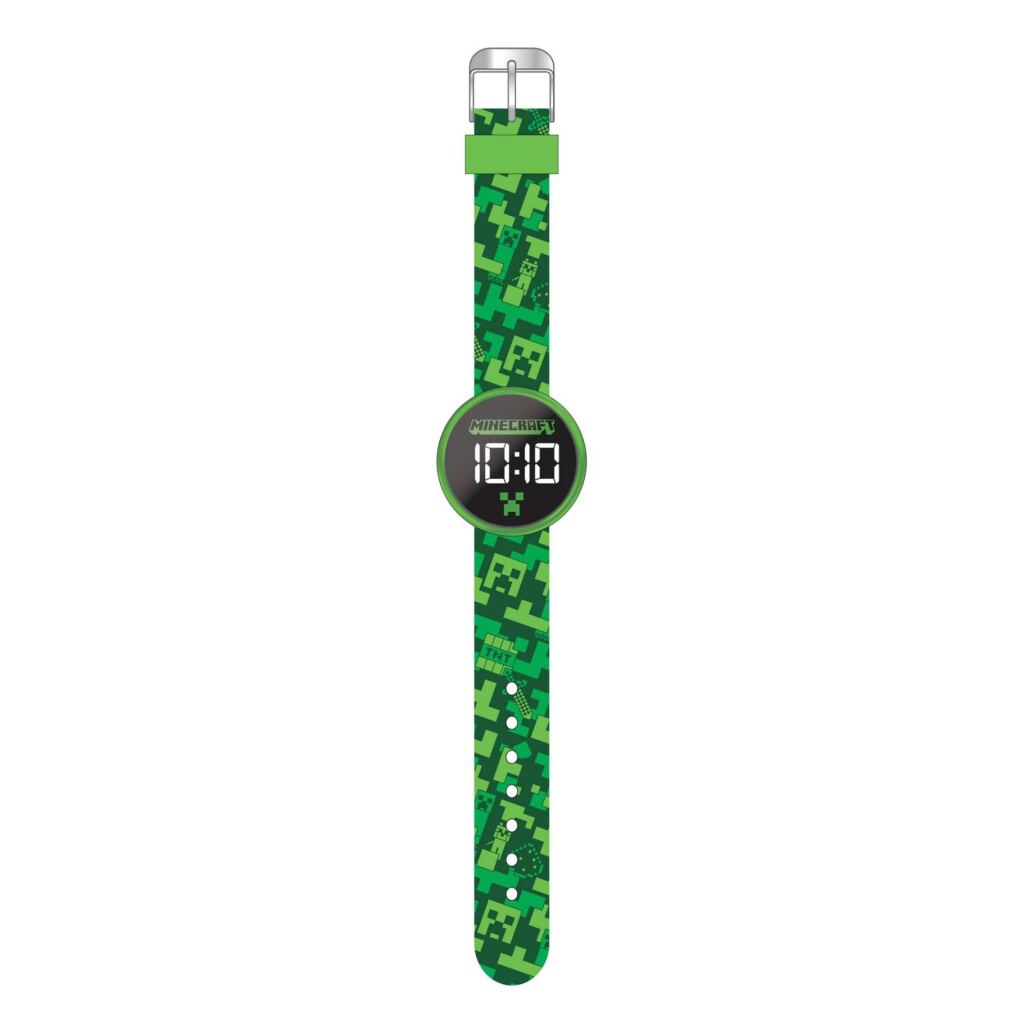 Accutime Minecraft LED Round Watch - Kids' Round LED Watch