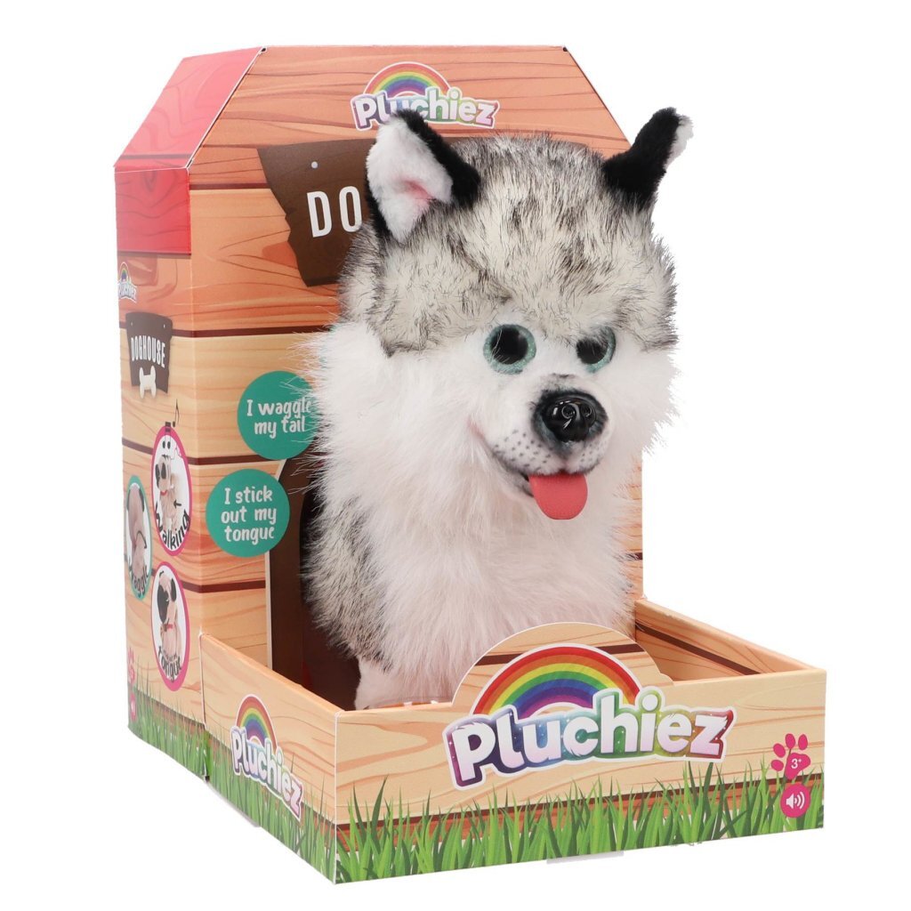 Pluchiez Barking Husky Haiku - Interactive Toy for Kids 3+