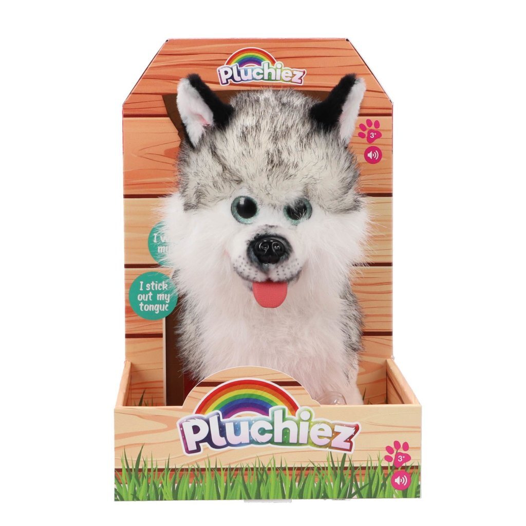 Pluchiez Barking Husky Haiku - Interactive Toy for Kids 3+