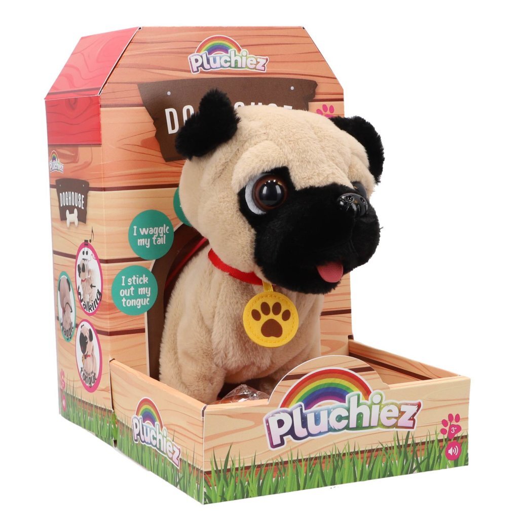 Pluchiez Barking French Bulldog Frankie - Interactive Toy for Kids 3+